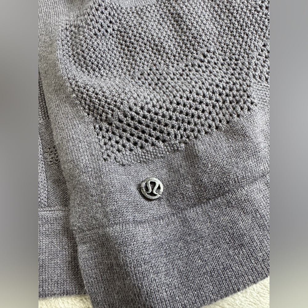 Lululemon Womens Wrap Duster Find Your Light Gray Moonwalk Cotton Silk OSFA Yoga - Picture 10 of 14